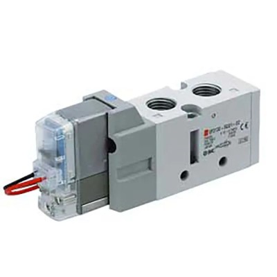 SMC Pneumatic Solenoid/Pilot-Operated Control Valve 5 Port 5/2 Aluminium Body 1/4 in G Thread 0.7 Mpa Max Pressure VF3000 