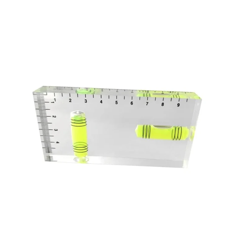 RS PRO Acrylic 100 mm Block Spirit Level with 2 Neon Yellow Vials, Waterproof, ±1 mm Horizontal ±2 mm Vertical 196-4644