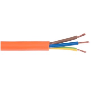 RS PRO 3 Core Power Cable Orange 2.5mm² 300/500V Flame Retardant PVC Insulated 100m 60°C 196-4684