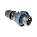 Scame Blue Cable Mount 2P+PE Straight Power Connector IECEx/ATEX 32A 200V 250V IP66 OPTIMA-EX(GD) IP66