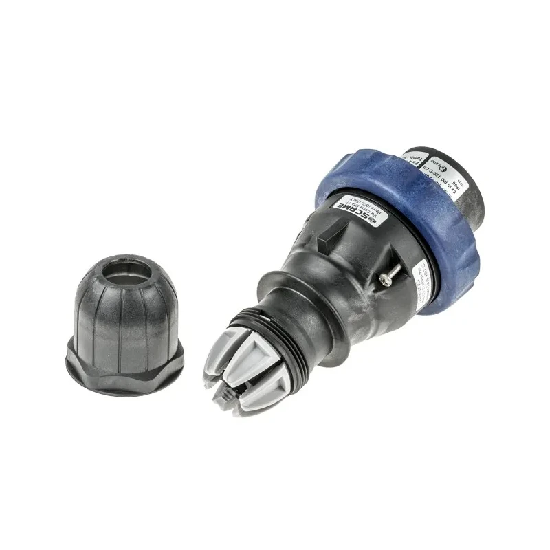 Scame Blue Cable Mount 2P+PE Straight Power Connector IECEx/ATEX 32A 200V 250V IP66 OPTIMA-EX(GD) IP66