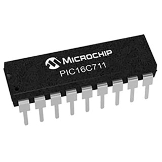 Microchip 8-bit PIC Microcontroller 20 MHz, 1.75kB OTP, 18-Pin PDIP PIC16C711-04I/P