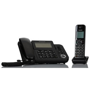 Panasonic Cordless Telephone Dual System Black Desktop Handset KX-TGF320E
