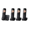 Panasonic Cordless Black Telephone DECT with 18-Minute Answer Machine, Caller ID, Speakerphone TGC224