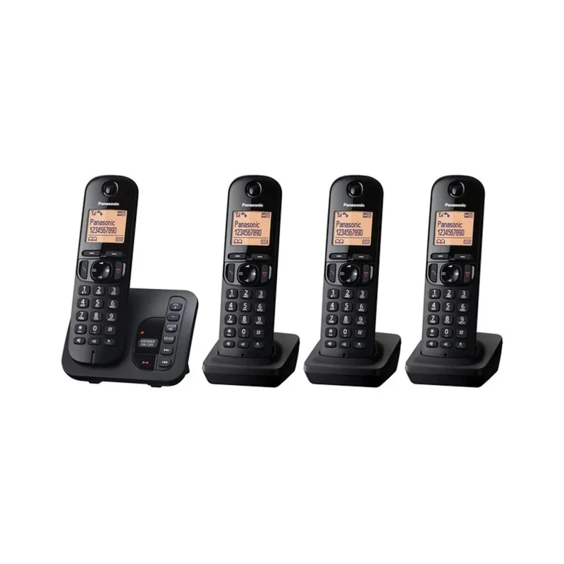 Panasonic Cordless Black Telephone DECT with 18-Minute Answer Machine, Caller ID, Speakerphone TGC224