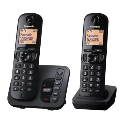 Panasonic Digital Cordless Telephone Desktop Handset Black Caller ID Speakerphone DECT Technology KX-TGC222E
