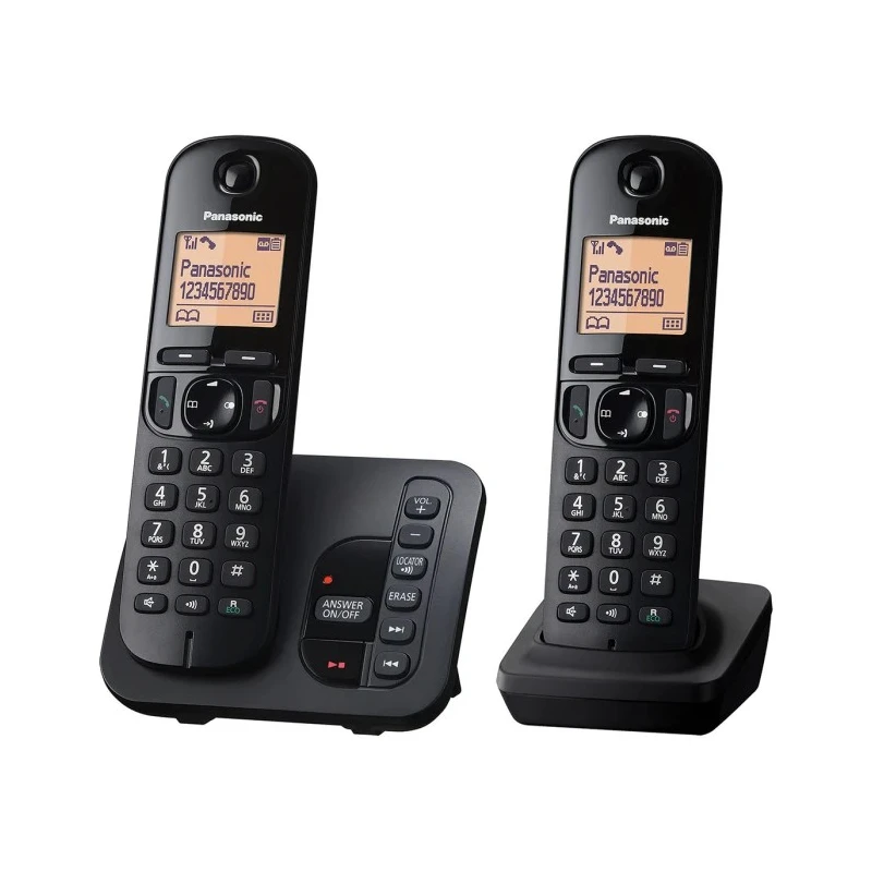 Panasonic Digital Cordless Telephone Desktop Handset Black Caller ID Speakerphone DECT Technology KX-TGC222E
