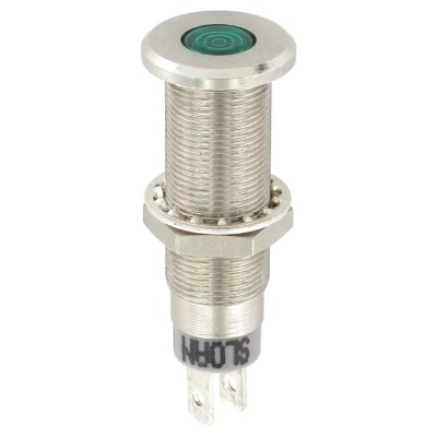 Sloan Green LED Panel Mount Indicator 5V 8.2 x 7.6 mm FASTON Termination IP68 3448S1G1G81NCL1