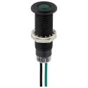Sloan Green Panel Mount Indicator, 28V, 20mA, Lead Wire Termination, IP68, Prominent Bezel Black 348811G1G81NCL1