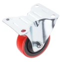 RS PRO Fixed Castor with Polyurethane Wheel 80 mm Diameter, 90 kg Load Capacity, Zinc Plated Body 196-5150