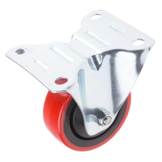 RS PRO Fixed Castor with Polyurethane Wheel 80 mm Diameter, 90 kg Load Capacity, Zinc Plated Body 196-5150