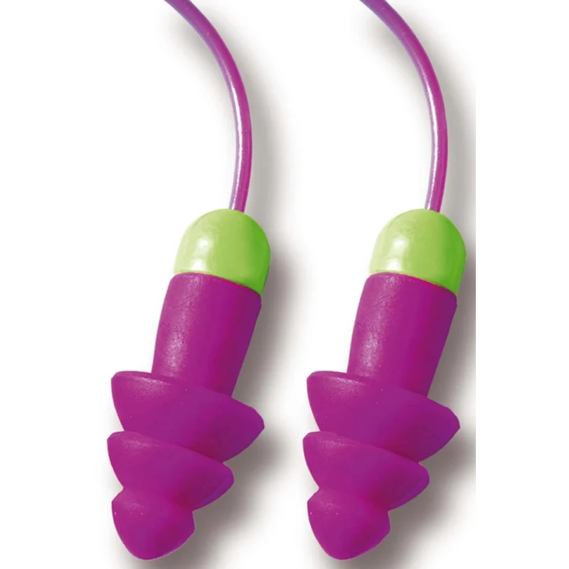 Moldex Rockets Cord Series Purple Reusable Ear Plugs 29 dB Rated 50 Pairs 640101