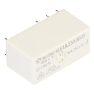Finder PCB Power Relay, 230V AC Coil, 16A Switching Current, SPDT 41.61.8.230.0000