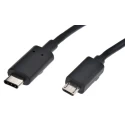 RS PRO USB Cable Male USB Type C to Male Micro USB Type B Black 1 m 895-0509