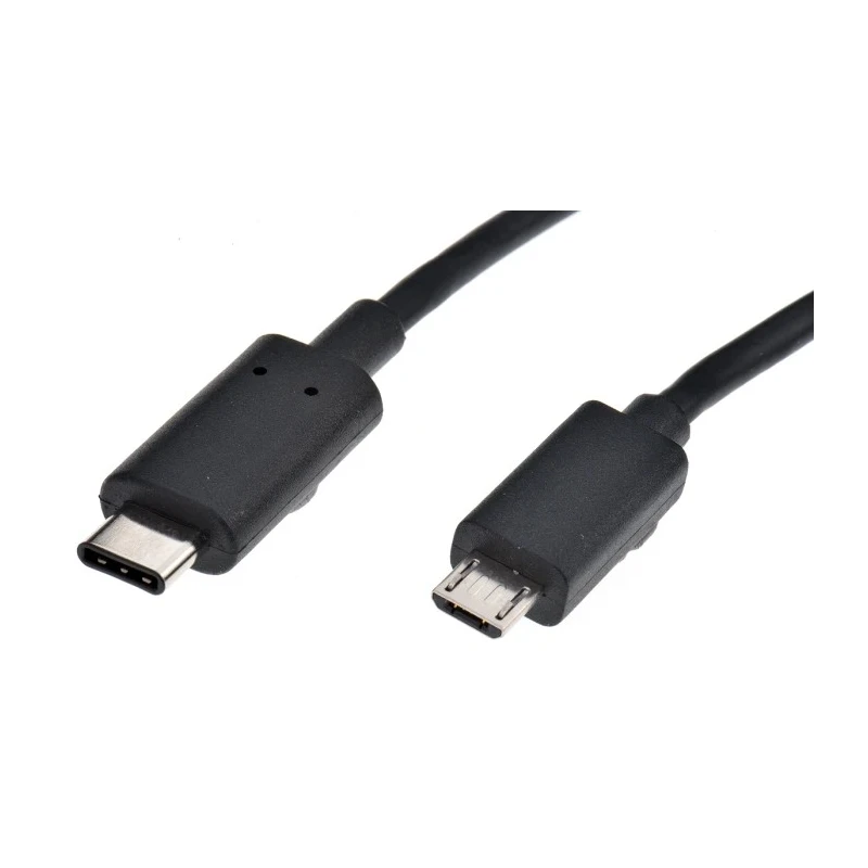RS PRO USB Cable Male USB Type C to Male Micro USB Type B Black 1 m 895-0509