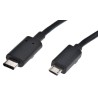 RS PRO USB Cable Male USB Type C to Male Micro USB Type B Black 1 m 895-0509