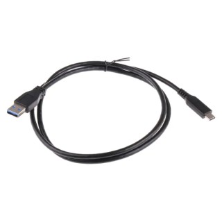 RS PRO USB Cable Male USB Type A to Male USB 3.1 USB Type C Black 1 m 895-0495