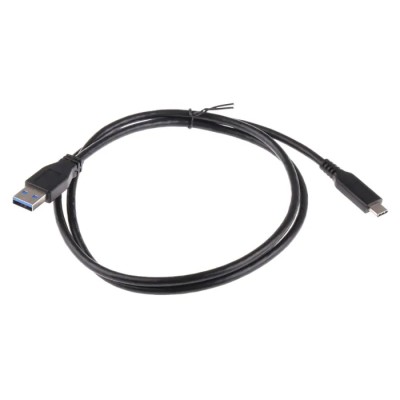 RS PRO USB Cable Male USB Type A to Male USB 3.1 USB Type C Black 1 m 895-0495