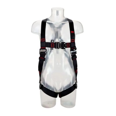3M Fall Arrest Harness Red Black Polyester Medium/Large Size 140 kg Capacity 1161616