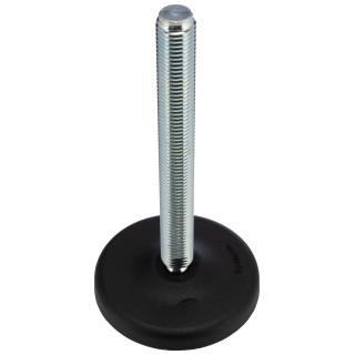 RS PRO Adjustable Foot M24 Thread, 123 mm Base Diameter, Mild Steel, 2500 kg Static Load Capacity, 30° Tilt Angle 196-5332