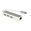 RS PRO USB Ethernet Adapter USB 3.1 with 3 USB Ports White 895-0530