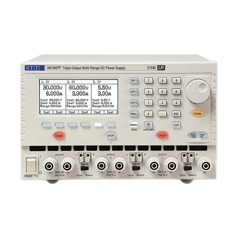 Aim-TTi Digital Bench Power Supply, 3-Output 15 V to 60 V, 375 W, 20 A Max MX180TP