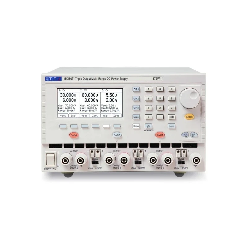 Aim-TTi Digital Bench Power Supply, 3 Output 15 V to 120 V, 375 W, 20 A Max MX180T