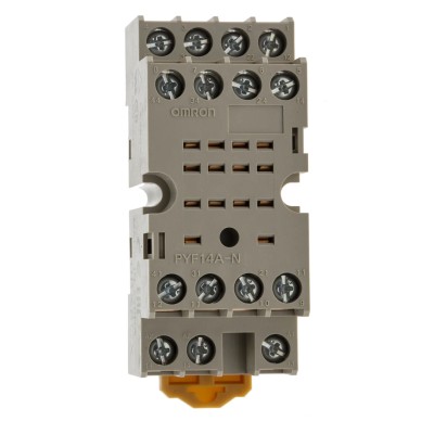 Omron PYF 14 Way 250V AC DIN Rail Relay Socket with Screw Terminals for MY4IN, MY4ZIN1, MY4ZN1, MY4N Series PYF14A-N
