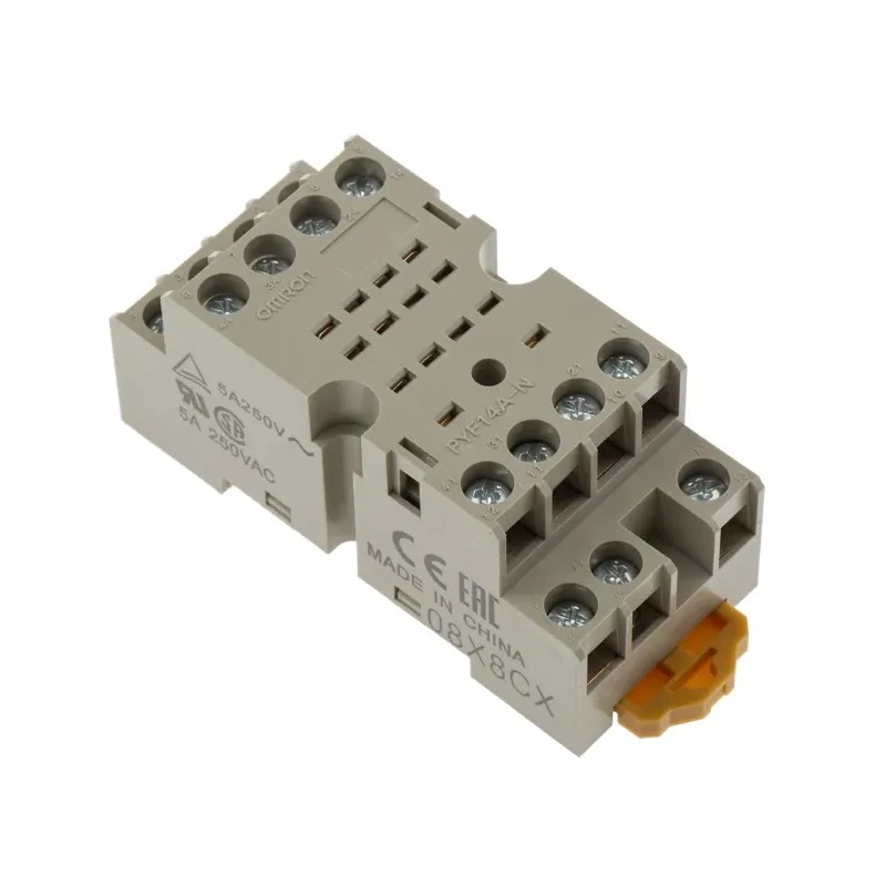 Omron PYF 14 Way 250V AC DIN Rail Relay Socket with Screw Terminals for MY4IN, MY4ZIN1, MY4ZN1, MY4N Series PYF14A-N