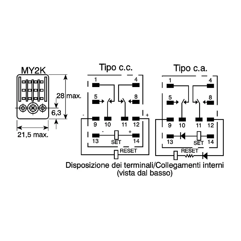 Omron PYF 14 Way 250V AC DIN Rail Relay Socket with Screw Terminals for MY4IN, MY4ZIN1, MY4ZN1, MY4N Series PYF14A-N