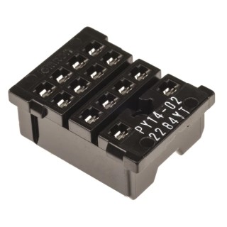 TE Connectivity PY 14 Way 250V AC PCB Relay Socket with 14 Contacts, 5A Current Rating PY14-02