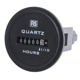 RS PRO 6 Digit Analogue Hour Meter Panel Mount 4 to 30V AC/DC 50 Hz 896-6942