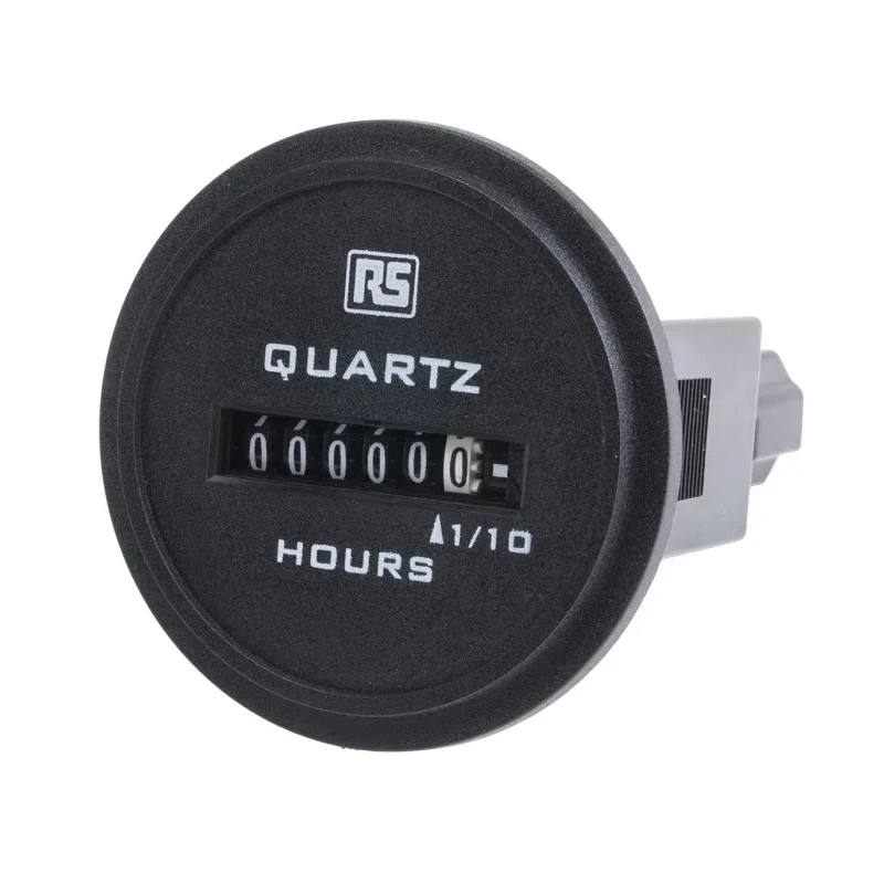 RS PRO 6 Digit Analogue Hour Meter Panel Mount 4 to 30V AC/DC 50 Hz 896-6942