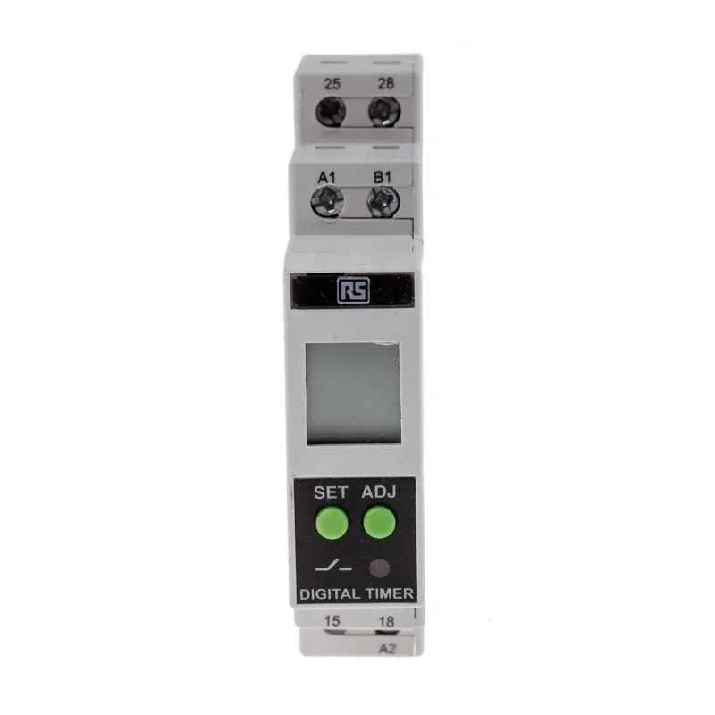 RS PRO DIN Rail Timer Relay, 2-Contact, DPST Switch, 24 V dc/ac, 240 V ac, Multifunction, Time Range 0.1 s to 999 h 896-6860
