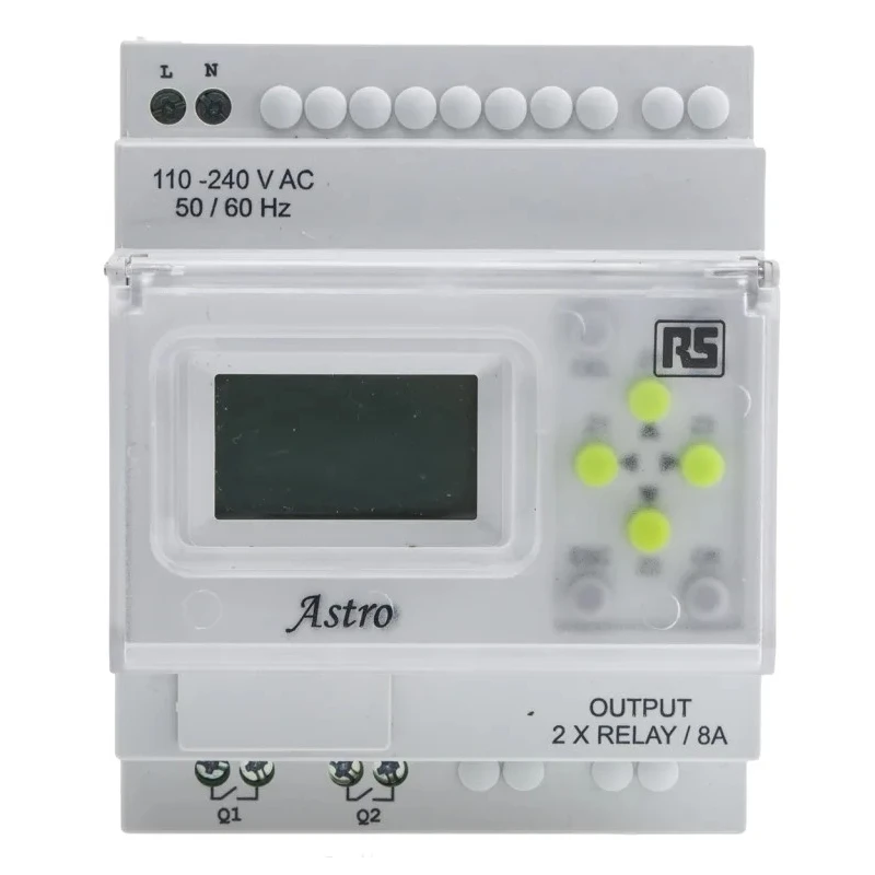 RS PRO Astronomical Timer 2-Channel Digital Time Switch 240V AC 896-6882