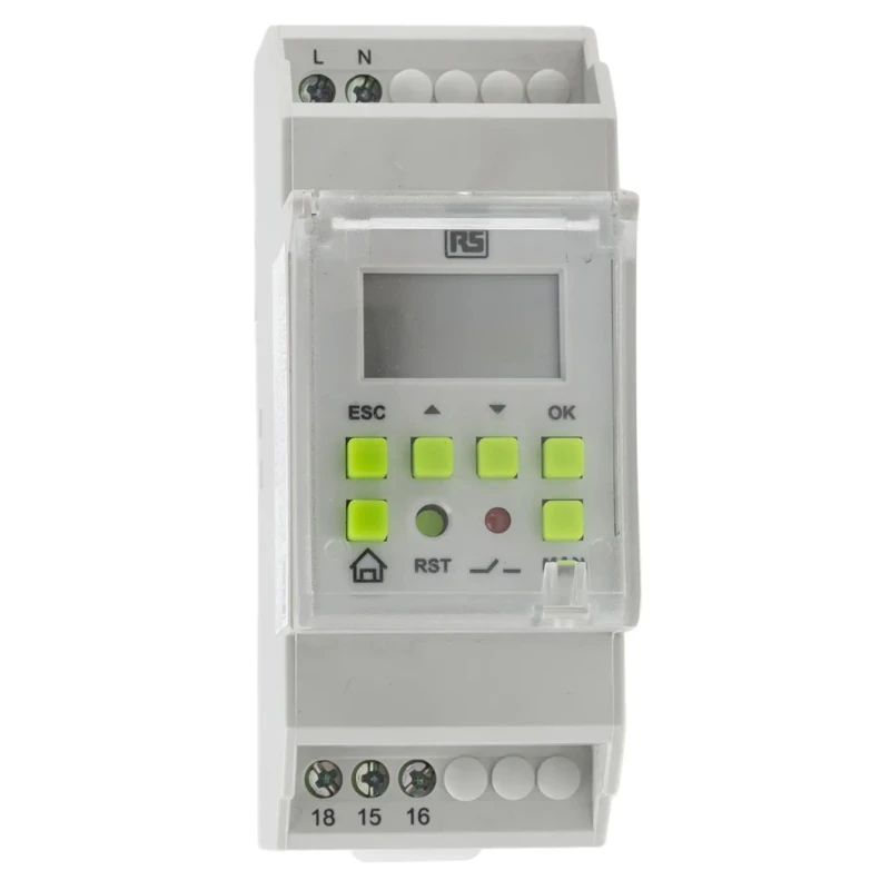 RS PRO Digital DIN Rail Time Switch 240V ac 896-6888