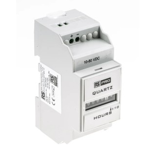 RS PRO Analogue Hour Meter 6 Digit, 10-80 V DC Supply Voltage, DIN Rail Mount, Model 896-6949