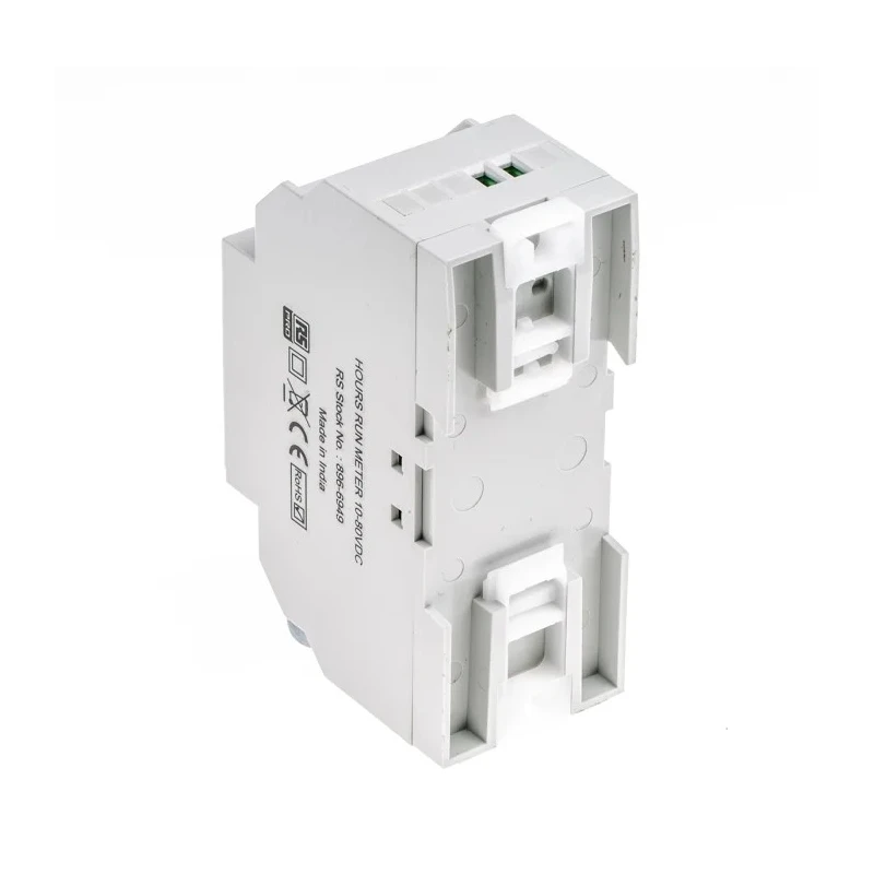 RS PRO Analogue Hour Meter 6 Digit, 10-80 V DC Supply Voltage, DIN Rail Mount, Model 896-6949