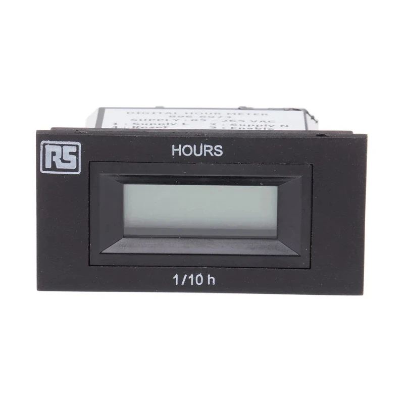 RS PRO Hour Meter 6 Digit LCD 85-265V AC, Remote Reset, Flush Panel Mount 896-6973