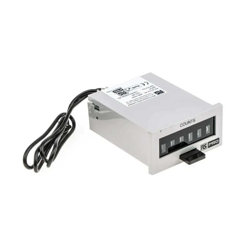 RS PRO 6 Digit Mechanical Digital Counter 24 V DC, 10 Hz, Manual Reset, IP30 Protection 896-7030