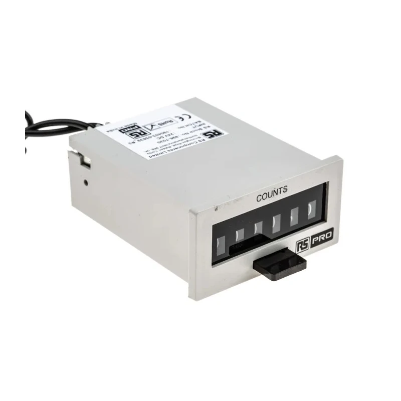 RS PRO 6 Digit Mechanical Digital Counter 24 V DC, 10 Hz, Manual Reset, IP30 Protection 896-7030