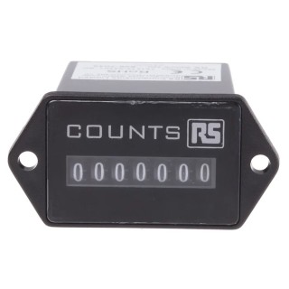 RS PRO 7 Digit Electromechanical Impulse Counter 3.6mm Height Panel Mount 12 V DC or 24 V DC 896-7043