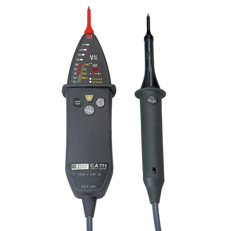 Chauvin Arnoux LED Voltage Tester 1000 V AC, 1400 V DC Continuity Check, Battery Powered CAT IV P01191771