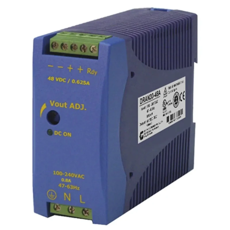 Chinfa DRAN30 DIN Rail Power Supply 264V AC Input 24V DC Output 1.25A 30W DRAN30