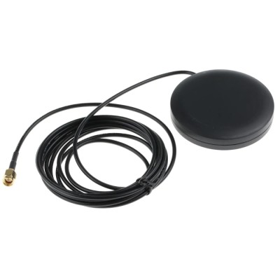 Siretta ALPHA15/2.5M/SMAM/S/S/26 Quad Band Puck Antenna with SMA Male Connector 2.5m Lead Length ALPHA15/2.5M/SMAM/S/S/26