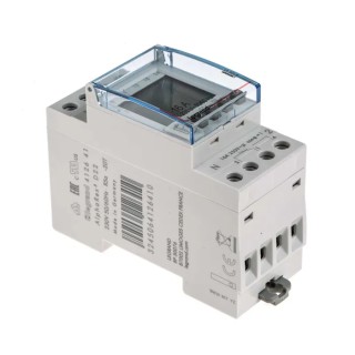 Legrand Digital DIN Rail Time Switch, 2-Channel, 230V AC, 5-Year Battery Life, Backlit Graphic Display, Model 4 126 41