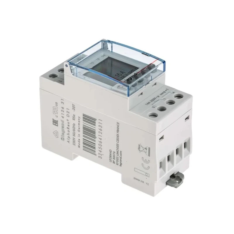 Legrand Digital DIN Rail Time Switch, 2-Channel, 230V AC, Backlit Display, Programmable 4 126 31