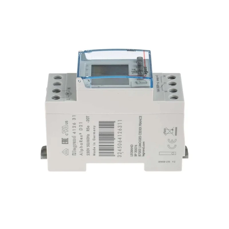Legrand Digital DIN Rail Time Switch, 2-Channel, 230V AC, Backlit Display, Programmable 4 126 31