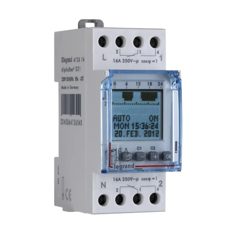 Legrand Digital DIN Rail Time Switch 230V AC Model 4 126 54