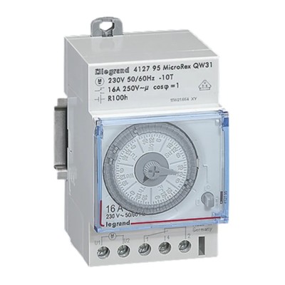 Legrand Analogue DIN Rail Time Switch 3-Channel 230V ac 4 127 95